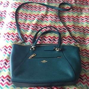 Teal Coach handbag